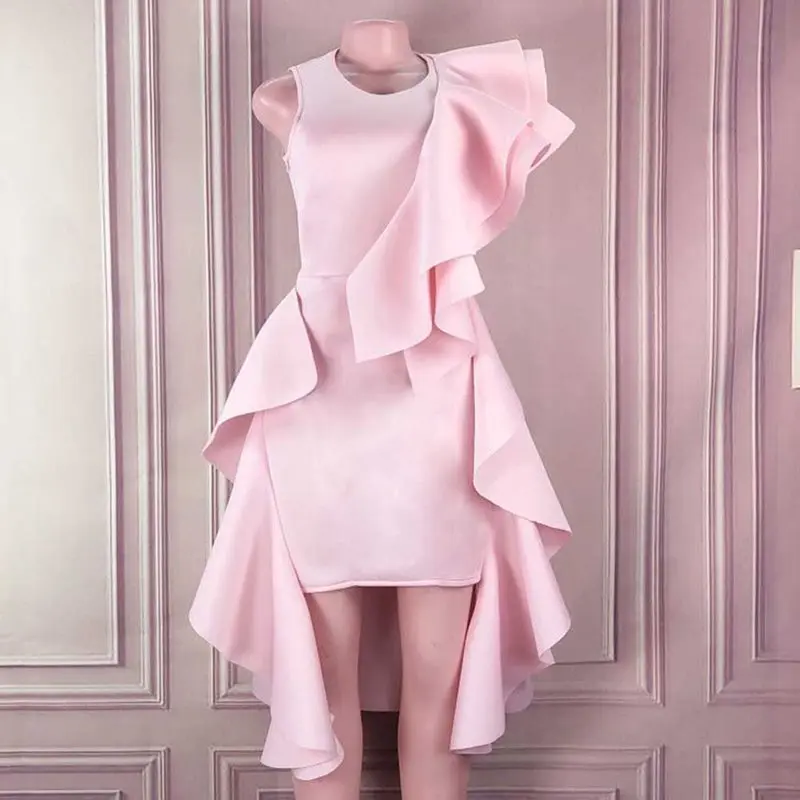 Женские платья с оборками вечерние необычные длина сексуальные для празднования