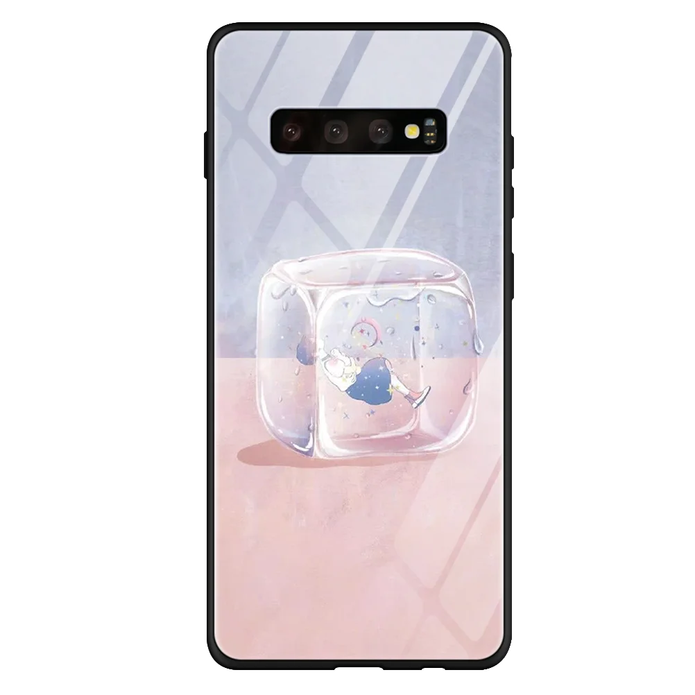 bingkren Защитная пленка из закаленного стекла чехол для samsung Galaxy A50 S8 S9 Plus Note 9 A7 A8 A6 J4 Plus A6S M10 M20 J7 Prime Мягкий ТПУ стакана воды чехол - Цвет: bingkren