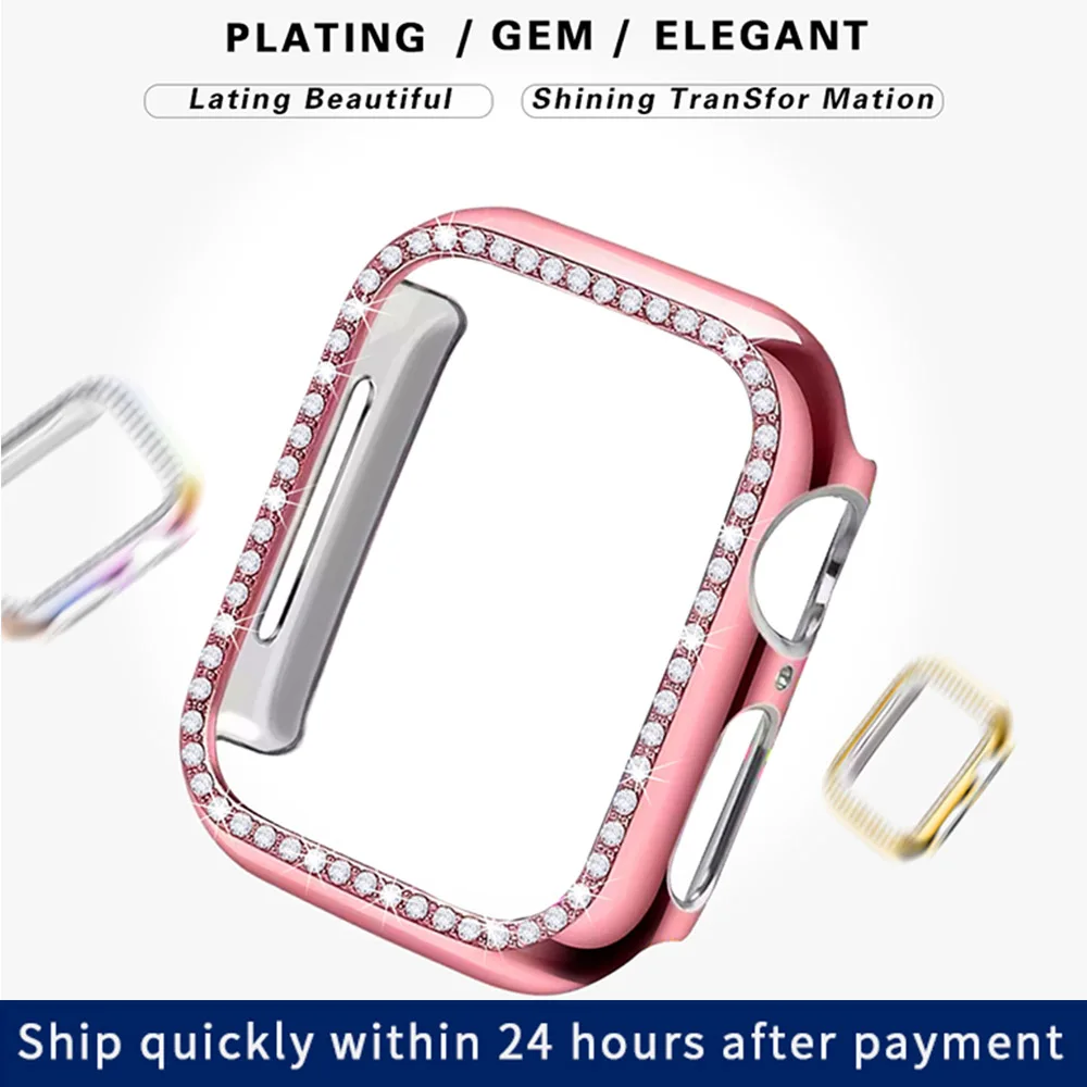 Алмазный защитный чехол бампер для Apple Watch Series 5 4 3 2 1 38 мм 42 s Iwatch 40 44 аксессуары
