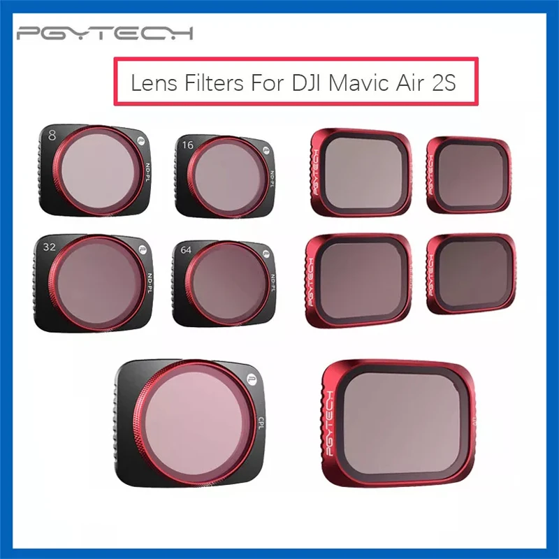 

PGYTECH For DJI Mavic Air 2S CPL/ UV/ ND8 16 32 64PL/VND Lens Filters Set Professional Filter Kit Air2S