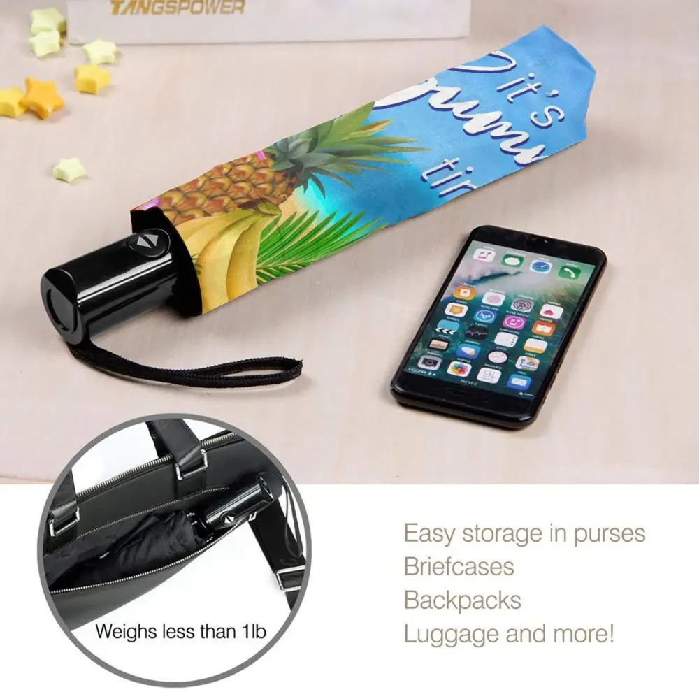 

Automatic Umbrella Rain Women Three-folding Umbrella It's Summer Time Parrot Windproof Umbrella Female Waterproof parasol