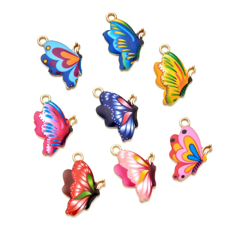 Подвески бабочки Красочные эмаль бабочка очарование мелких животных DIY