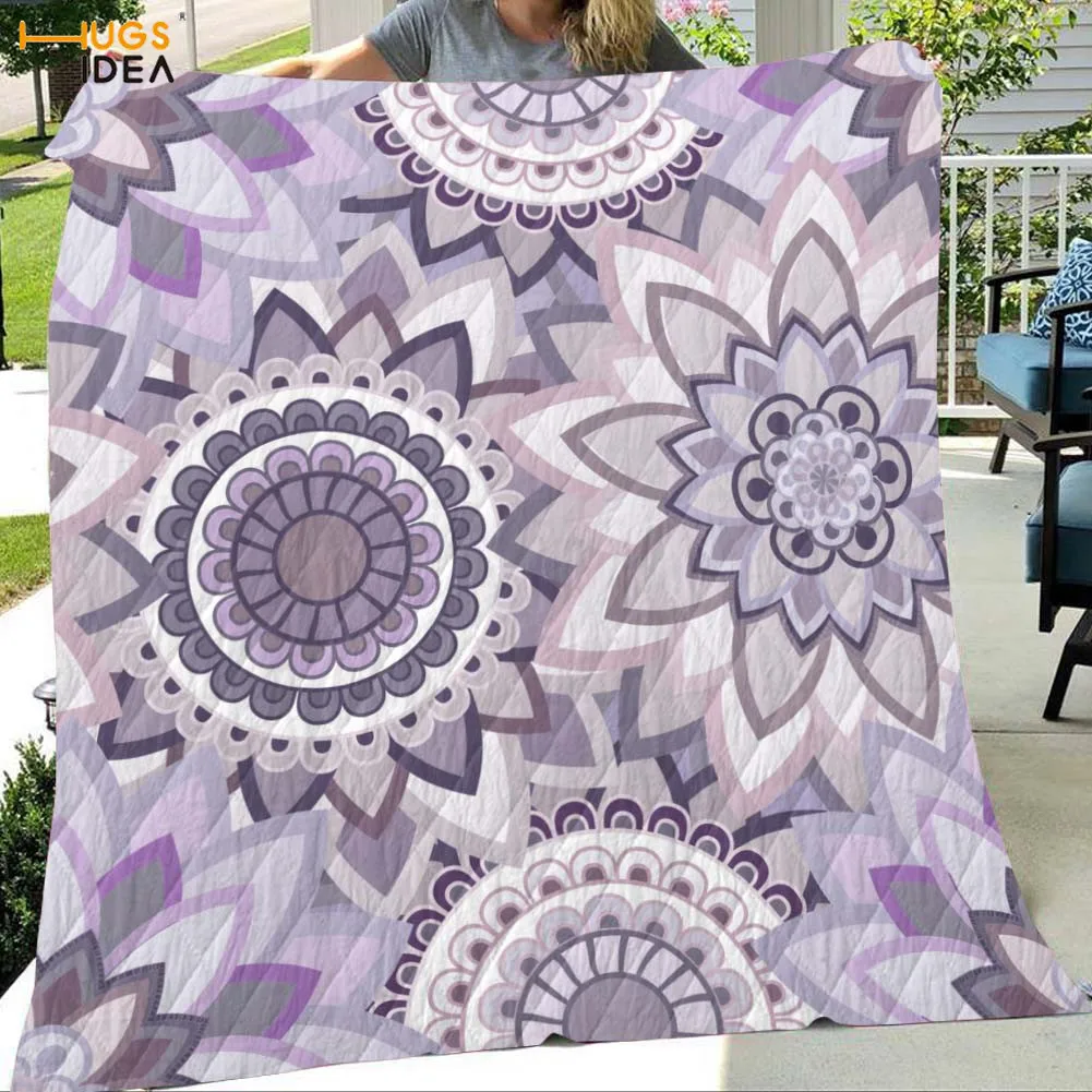 

HUGSIDEA Mandala Floral Creative Colorful Pattern Home Decor Air Conditioning Quilt Personalized Bedding Sheet Sofa Blankets
