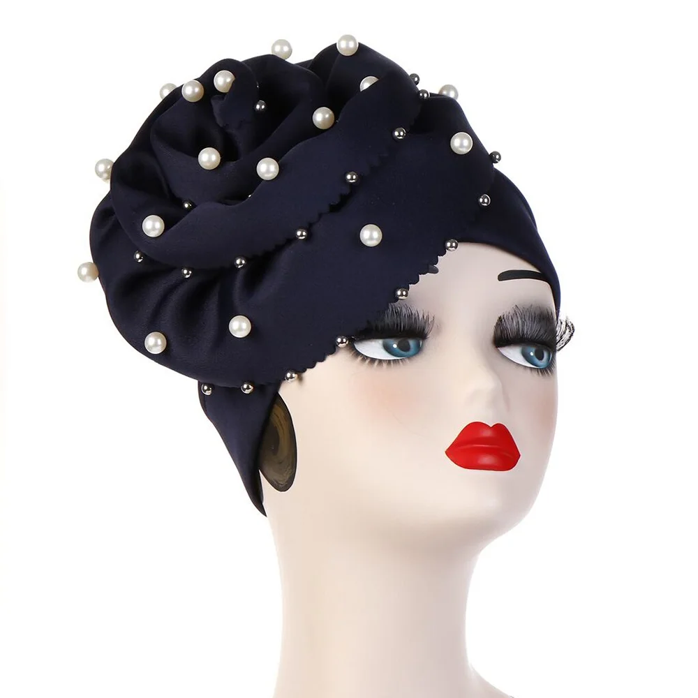 

Muslim Cotton Under Scarf Caps White Pearl Inner Hijab Turban Hat Female Headscarf Bonnet Islamic Headwear Clothing