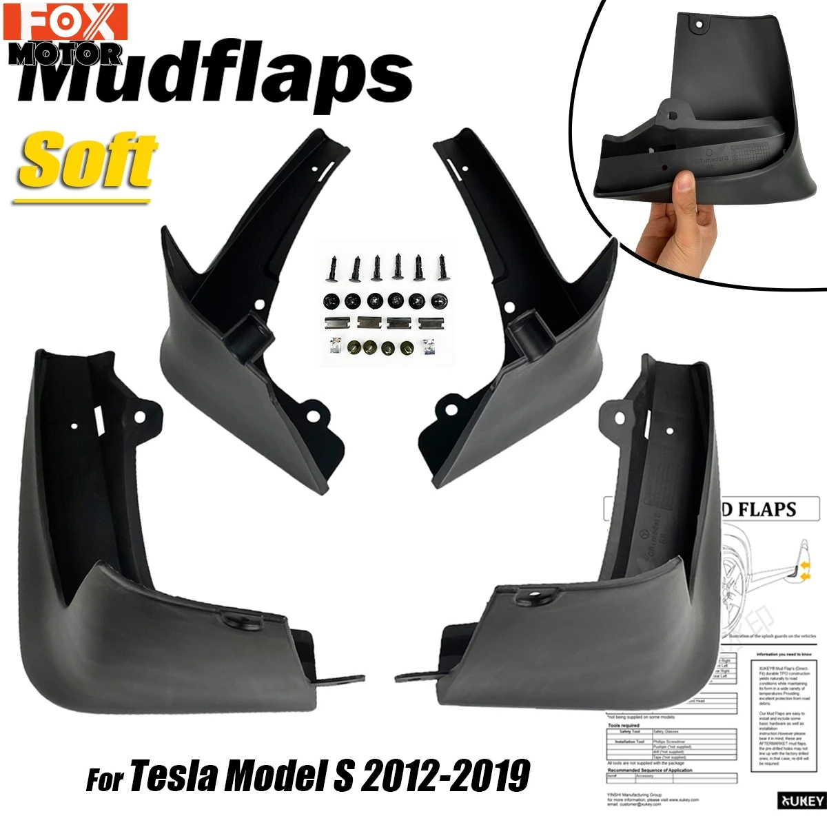 Брызговики для Tesla Model S 2012 2013 2014 2015 2016 2017 2018 2019|Грязезащита| |