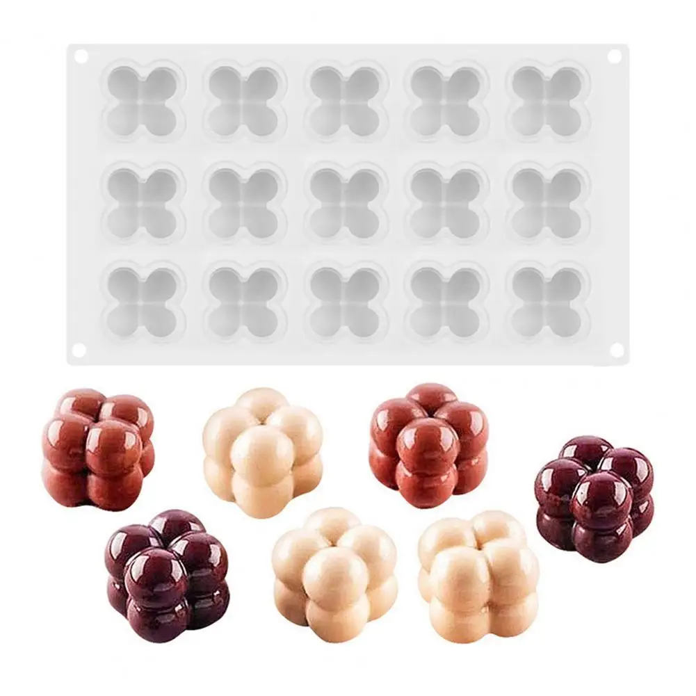 

Easy Release Silicone Mousse Cake 15-Cavity Dessert Molds for Wedding