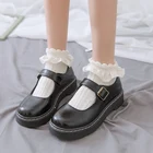 Женские хлопковые короткие носки с оборками в стиле 