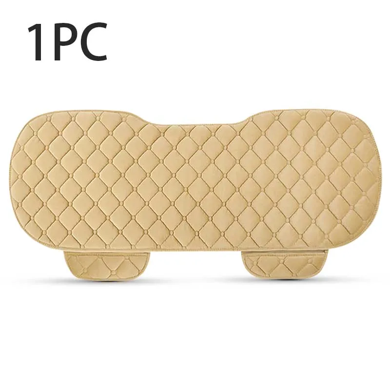 Beige Rear 1pc Чехол для автомобильного сиденья, зимний теплый бархат, универсальные чехлы для автомобильных сидений, подушка, переднее и заднее кресло, протектор, подушка для сиденья, коврики, аксессуары - Название цвета: Beige Rear 1pc
