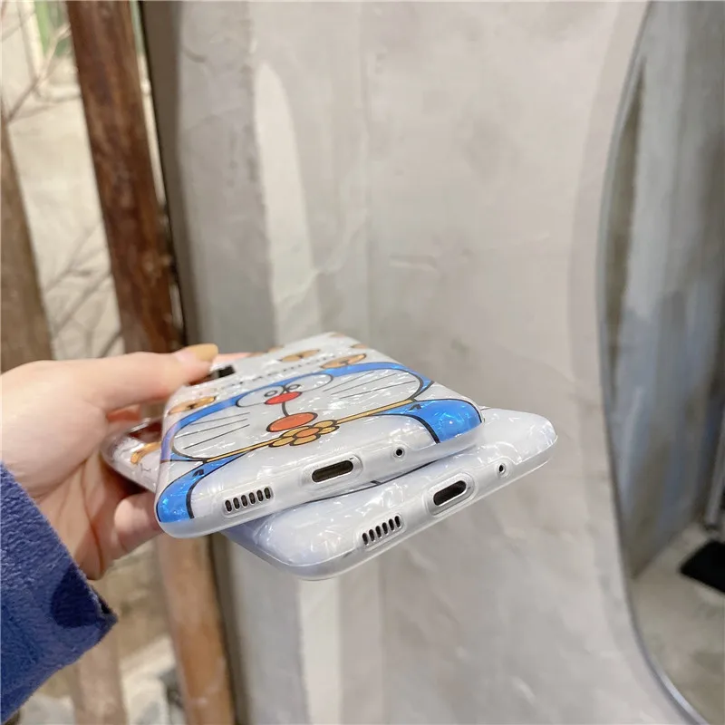 

For Samsung Galaxy S10 S20 Cute Anime Shell Doraemon Case Cover For S10 S20 Plus EU Leather Case Note8 Note9 Note10 Note20 pro