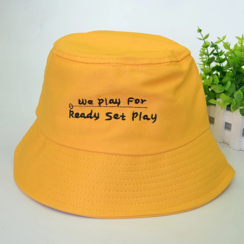 Бренд Вышивка буквы We Play for Ready Bucket Hats летняя шляпа Пляжная для путешествий