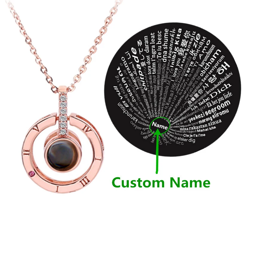 Ожерелье женское золотистое с проекцией на 100 языках | Украшения и аксессуары