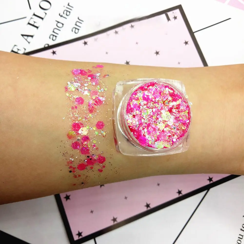 DSstyles шестиугольник весы блеск для теней век лица тела Блестки макияжа Набор