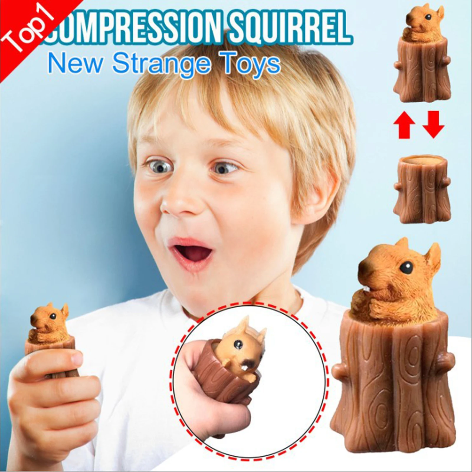 

1pc Cute Evil Squirrel Design Decompression Evil Squirrel Cup Stress Relief Pen Holder Silicone Decompression Fun Squeeze Toy