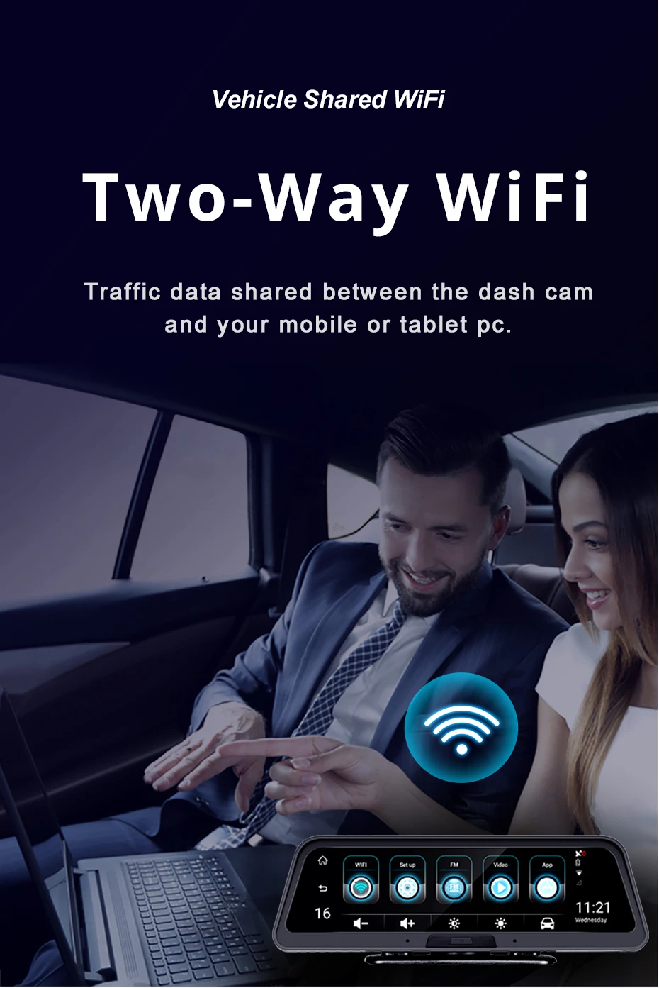 Bluavido 1" потоковая 4G ADAS Smart dash cam Android gps навигация FHD 1080P Автомобильное видео Двойная камера WiFi удаленный живой мониторинг