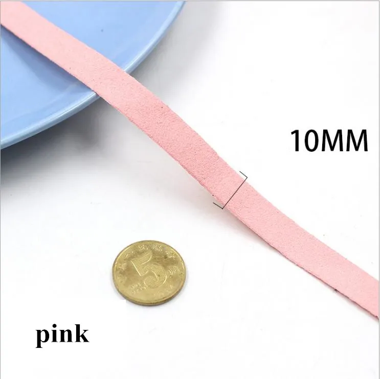 pink 20 м веревка из искусственной кожи 10 мм Тонкий замшевый шнур/кружево/лента DIY стринги ювелирные изделия ожерелье браслет толщина 0,7 мм - Цвет: pink