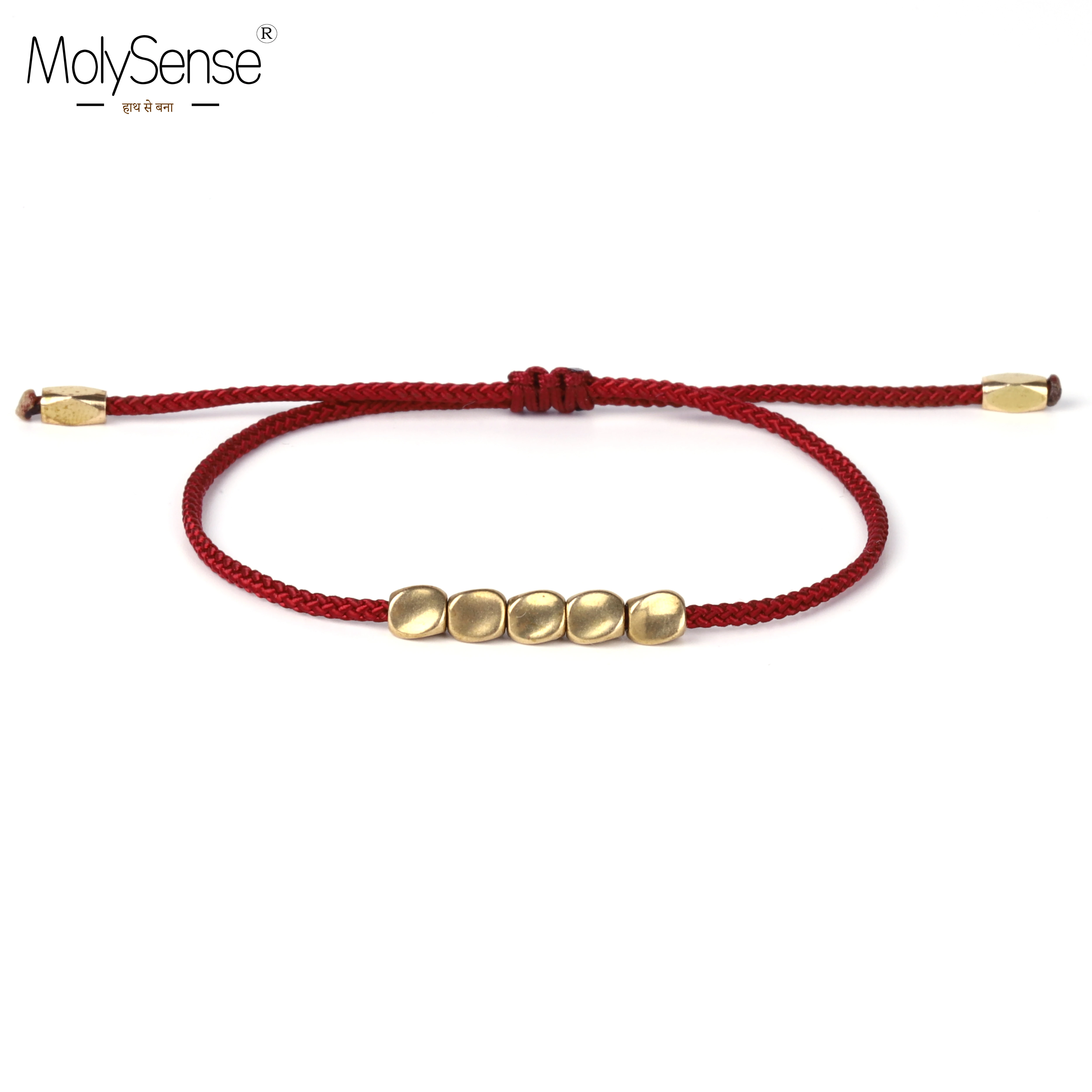 Браслеты MolySense ручной работы с тибетскими медными бусинами нейлоновая нить