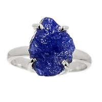 genuine tanzanite rough ring 925 sterling silver women jewelry gift size 8 25
