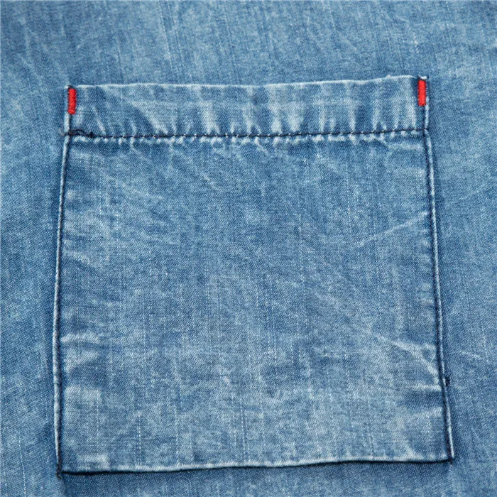 Джинсовая рубашка мужская с длинным рукавом 100% хлопок ковбойская