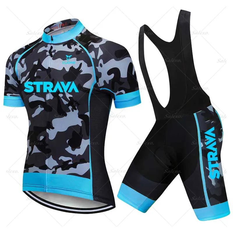 

Камуфляжный комплект из Джерси STRAVA 2022, велосипедная одежда с коротким рукавом, велосипедная форма, Мужской комплект из джерси и брюк
