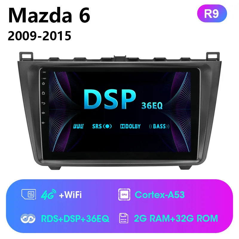4G wifi with RDS DSP Android 8,1 2DIN 2G+ 32G Автомобильная головная установка радио аудио gps мультимедийный плеер для Mazda 6 Rui wing 2009- навигация gps 2 din dvd - Цвет: 4G wifi with RDS DSP