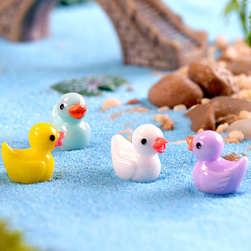 5 шт. милые мини утенки из смолы миниатюрные животные сказочные украшения для
