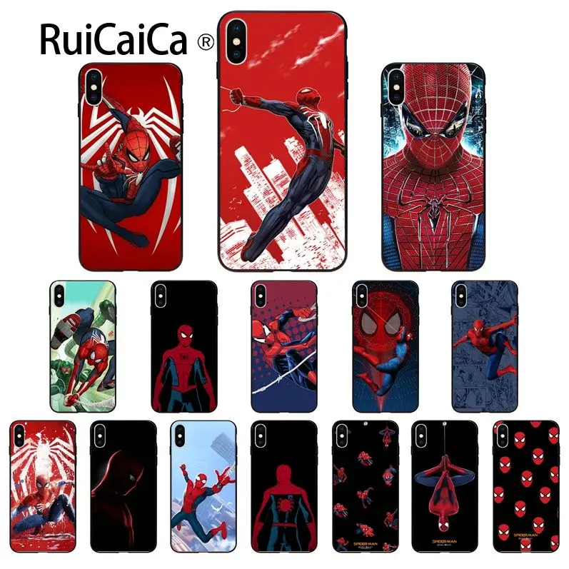 Фото Ruicaica Marvel Spider-Man Homecoming Movies Мягкий силиконовый чехол для телефона iPhone X XS MAX 6 6s 7 7plus 8