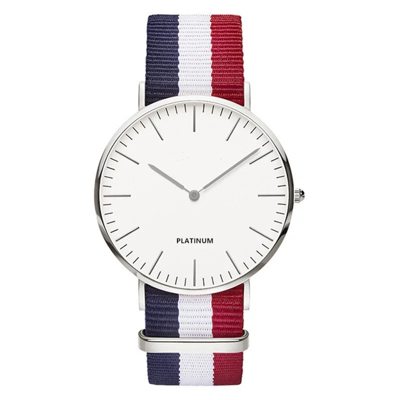 

Reloj Mujer Men Watches Fashion Stripe Nylon Band Women Watch Luxury Brand Unisex Quartz Wrist Watch Lady Watch Zegarki Meskie