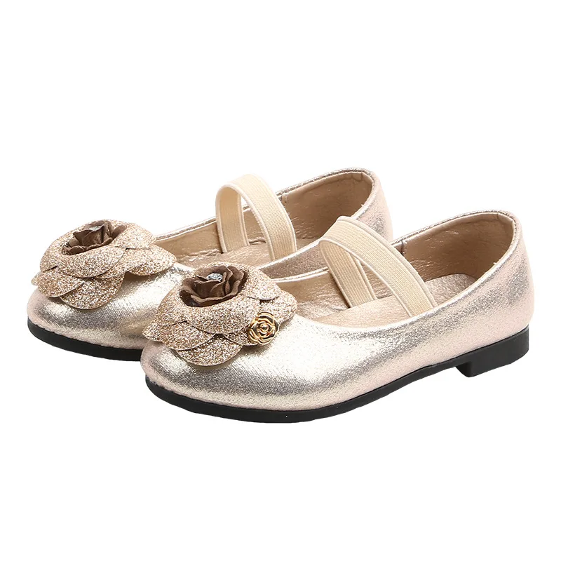 

Skoex 2020 New Kids Casual Flat Shoes Girls Fashion Princess Shoes Solid Flowers Ballerina Slip-on Little Girls Party Dress Shoe