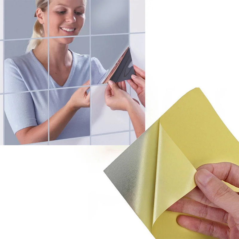 Зеркальные настенные стикеры в ванную комнату фон зеркальные Стикеры наклейки