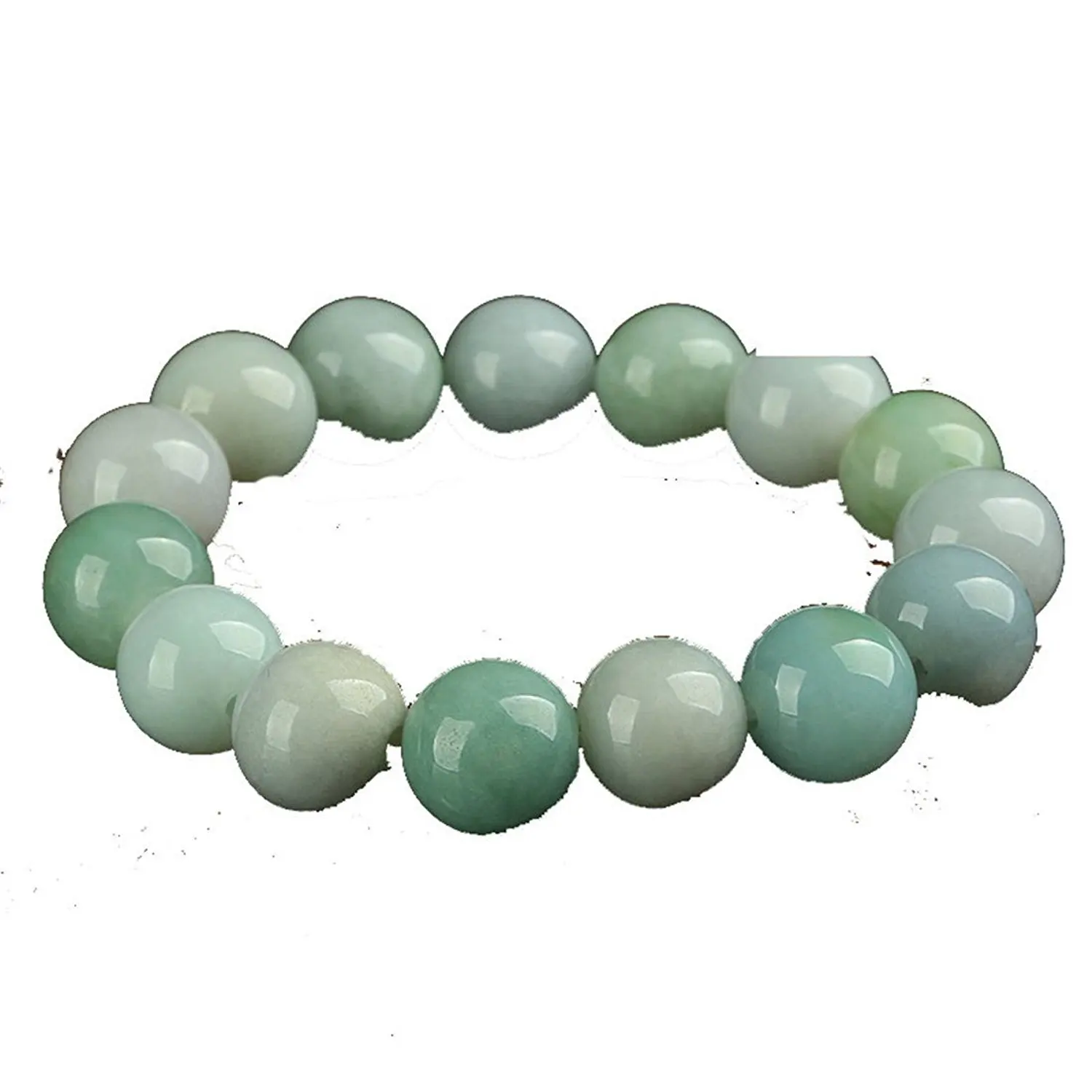 AAA 13 мм бусины ручной работы Природный Мьянма Green Jade Gems хит браслет с подарочной