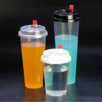 50pcs 380ml 520ml 700ml transparent disposable milk tea cup birthday party favors drinking coffee juice plastic cups with lid