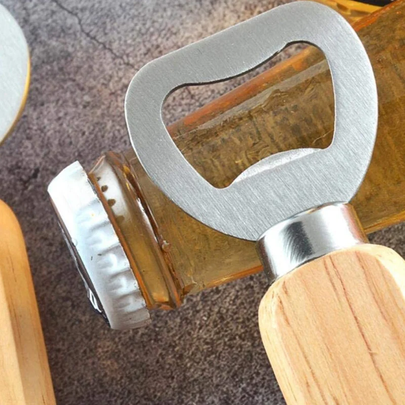 

8 Pcs Wooden Handle Bottle Opener,Stainless Steel Wine Beer Bottle Opener Portable Bottle Opener Home Kitchen Bar Tool