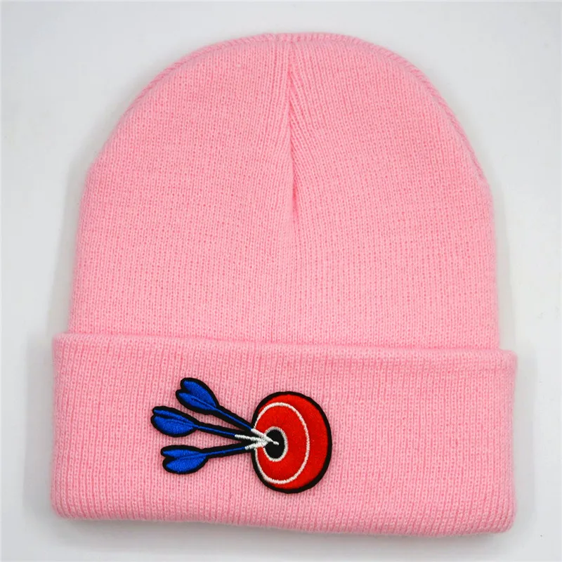 Плотная вязаная шапка с вышивкой для стрельбы из лука зимняя теплая шапочки