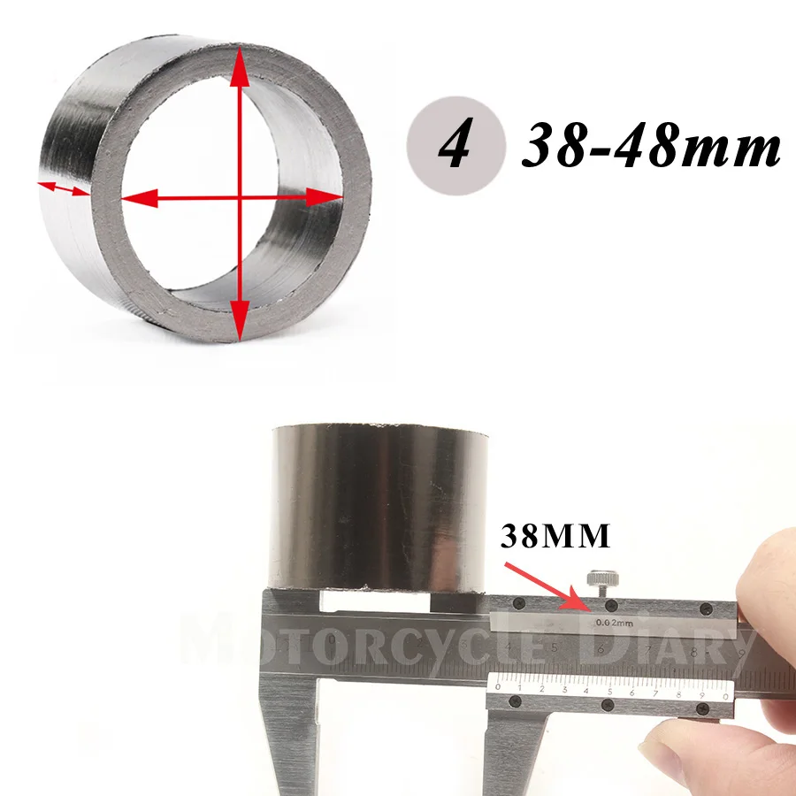 Графитовое кольцо уплотнительное прокладки для выхлопной трубы и глушителя диаметром 35мм, 42мм, 45мм, 48мм. Модифицированные запчасти для мотоциклов, дорожных и кроссовых велосипедов.