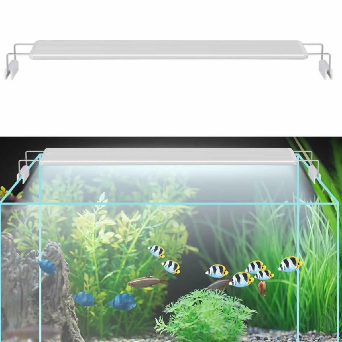 Светодиодная лампа для аквариума 5730SMD погружная подводная с зажимом