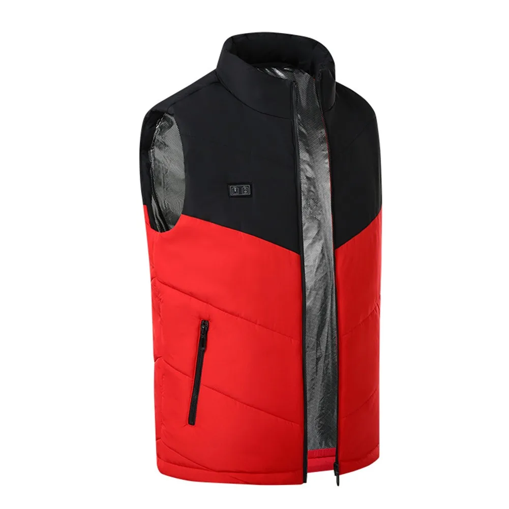 

Men Heated Vest Jacket Winter Body Warmer Windproof Coats Top USB Electric Heating Flexible Thermal Clothes For Skiing Camping