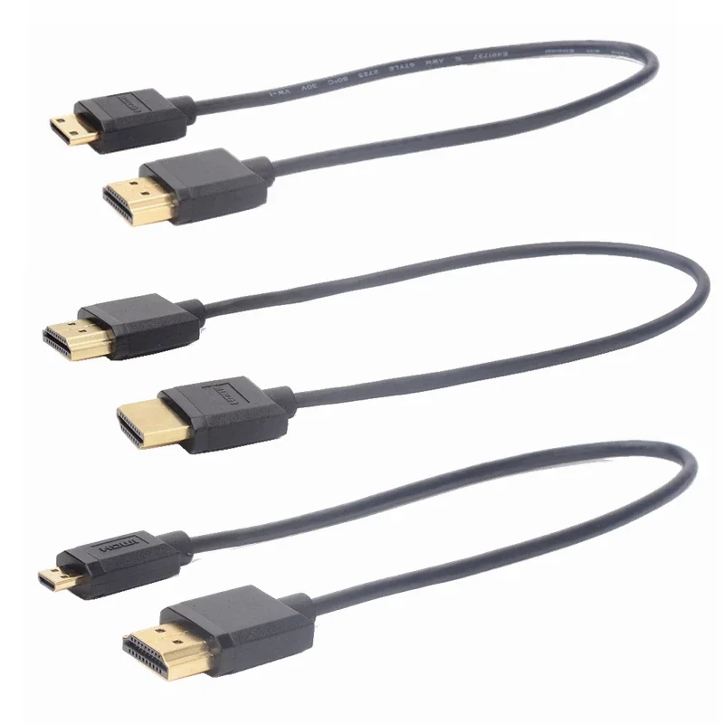 

HDMI-совместимый с Mini HDMI Micro HDMI 4K HDR 3,0 мм ультратонкий HDMI 2,0 Ультра-тонкий супер мягкий тонкий кабель 0,3 м 0,6 м 1 м