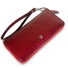 Beth Cat Women Long Zipper Wallet Genuine Leather Alligator Ladies Purse Wristlet Wallets Clutch for Phone Cards Coin Purses