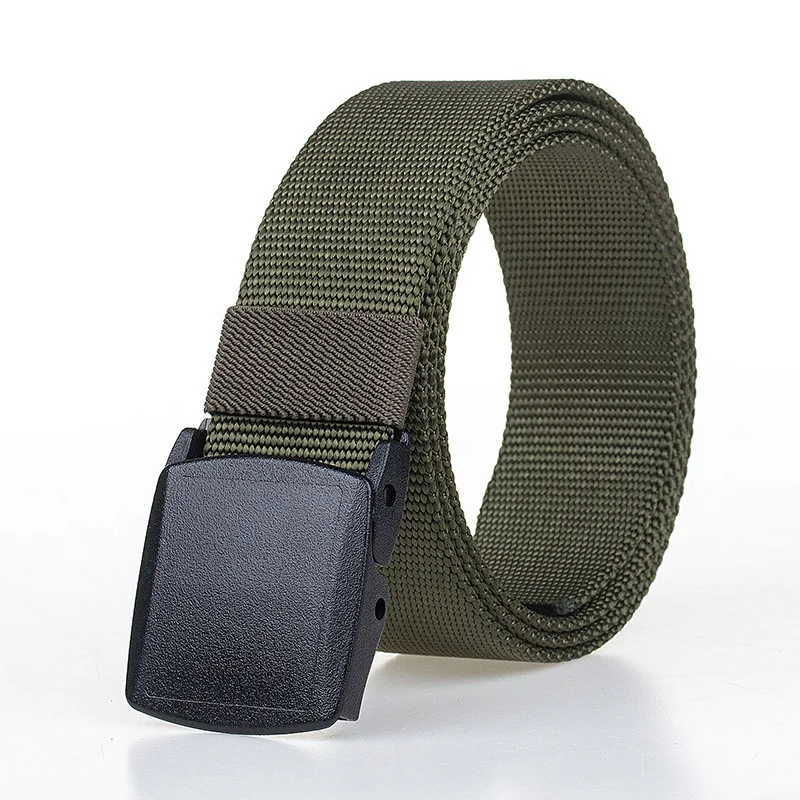 Men's Casual Canvas Belt Environmental Protection Quick release Men   Fashion Nylon plastic Steel Safety Check Buckle Belt