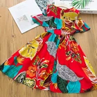 Богемный стиль 2021, летние платья для девочек в стиле бохо, детский классический сарафан с коротким рукавом и цветочным принтом, детская повседневная одежда от 4 до 14 лет