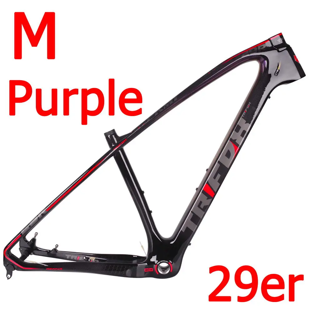 M -Purple TRIFOX горный углерода велосипед рама 15,5/17/19 дюймов MTB углеродная рама 29er горный велосипед рама+ сиденье зажим+ гарнитура 2 года гарантии - Цвет: M -Purple