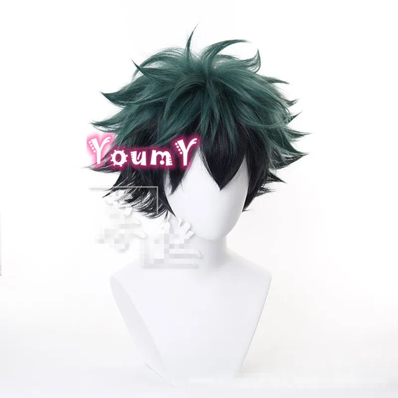 Парик Izuku Midoriya Deku для косплея моя геройская Академия косплей короткий зеленый
