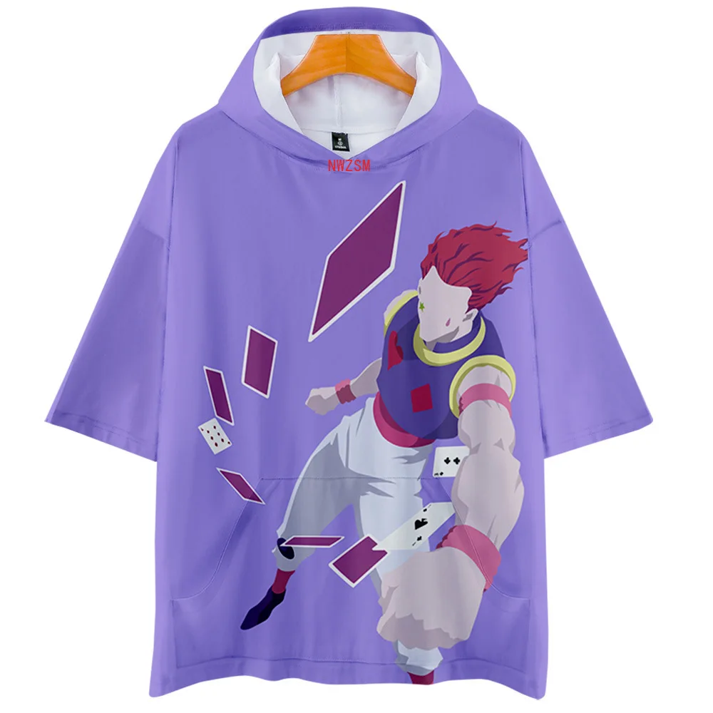Anime Hunter X Hisoka 3D T Shirt Women Men Harajuku Short Sleeve Hooded Funny Tshirt Streetwear Hip Hop Cosplay Costume | Тематическая