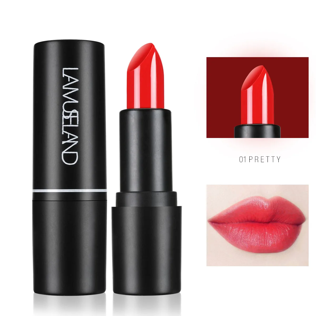 

LAMUSELAND 3Pcs/Set Moisten Waterproof Silk Velvet Lipstick #LA12