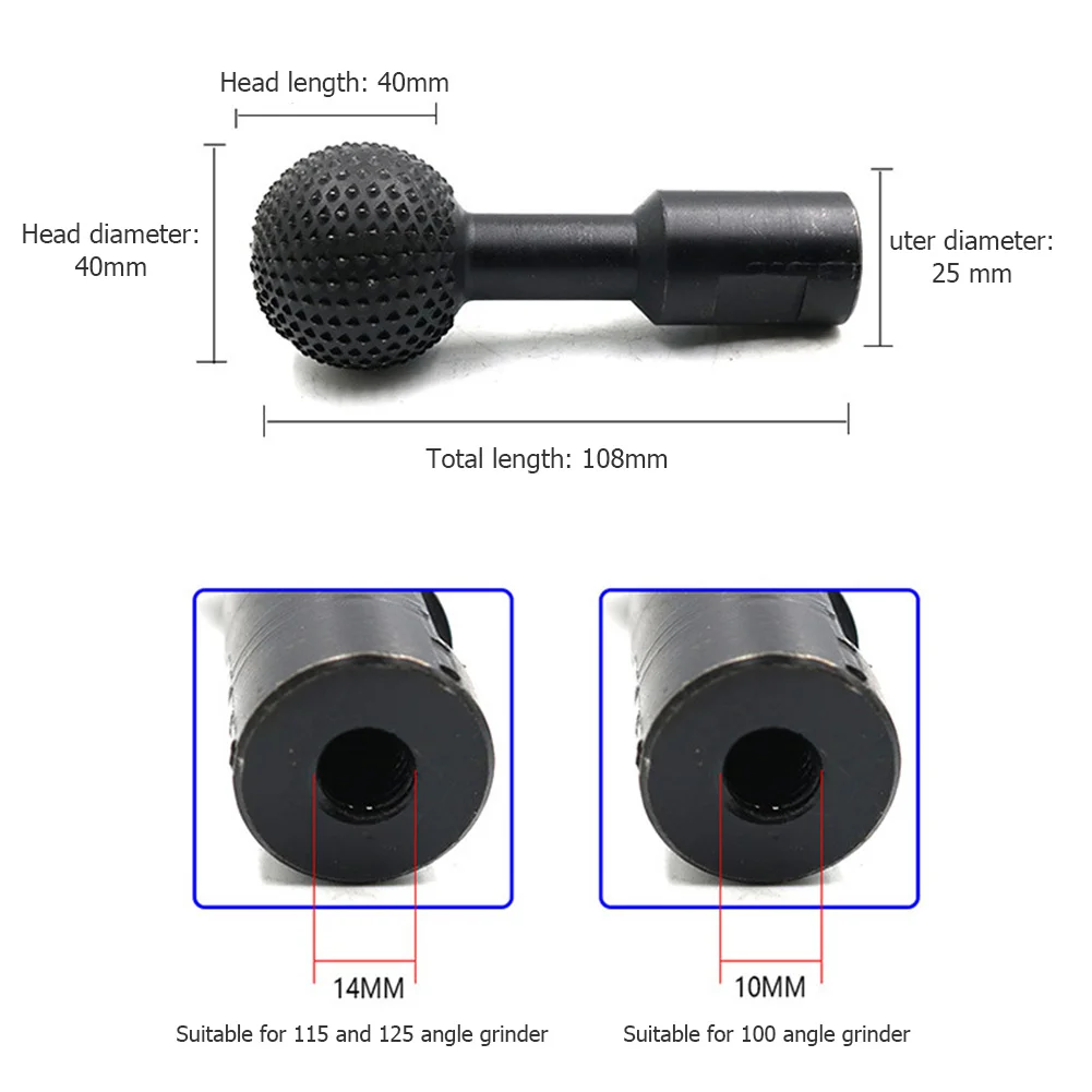

Spherical Portable Wood Carving Groove Head Inner Grinding Milling Polishing Head Iron Rotary File for Carpenter Angle Grinder