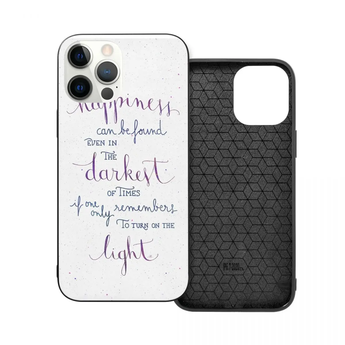 

Happiness Can Be Found Even In The Darkest PC Glass TPU Phone Case for iPhone 13 12 11 Xs Xr X Pro Max Mini 7 8 Se2 Plus 6 6S