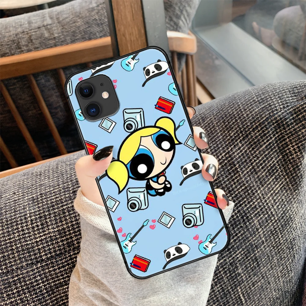 

Cute Powerpuff Cartoon Girls Phone Case Cover Hull For iphone 5 5s se 2020 6 6s 7 8 12 mini plus X XS XR 11 PRO MAX black Coque