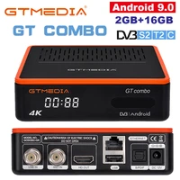 gtmedia gt combo dvb s2t2c android 9 0 tv box 4k 8k satellite receiver 2gb 16gb 2 4g5g wifi bt4 1 ccam voice control google