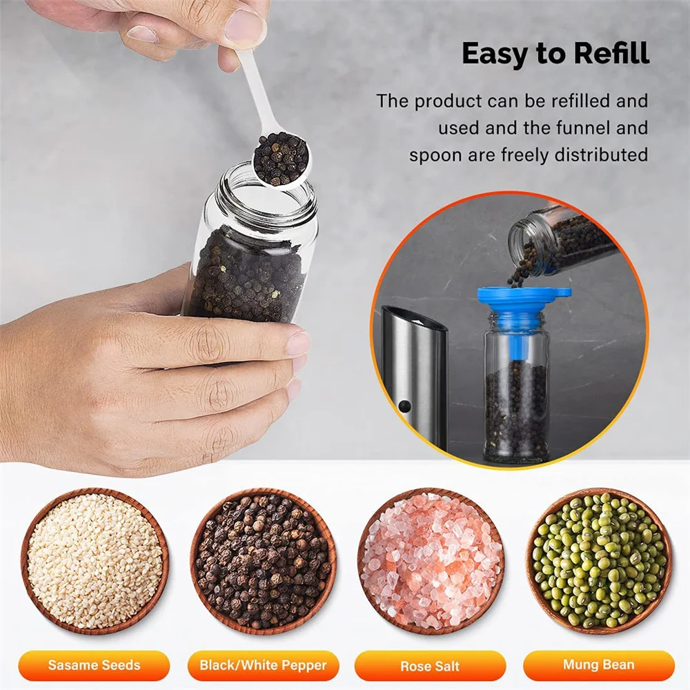 Перезаряжаемая через USB электрическая мельница для перца Гравитационный шейкер