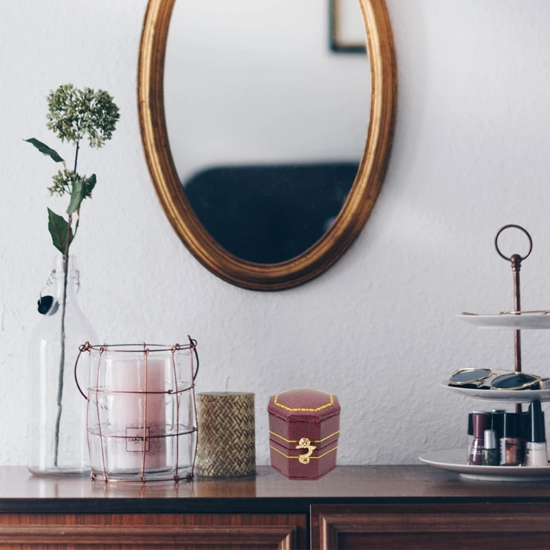 

Элегантная коробка для хранения ювелирных изделий в форме восьмиугольника, коробка для помолвки, свадьбы, Рождества, праздника, дня рождени...